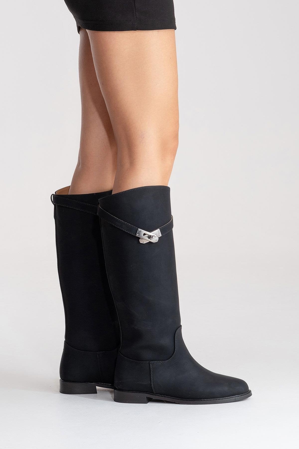 Bota de montar Yoko de nubuc negro (mujer)