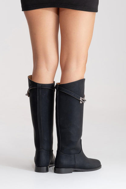 Bota de montar Yoko de nubuc negro (mujer)