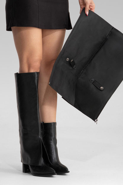 Aja - Bota alta convertible de tacón de bloque Oxford (Mujer)