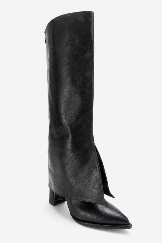 Aja - Oxford Block Heel Convertible Knee High Boot (Women)