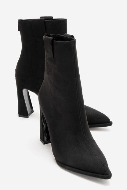 Aja - Botas altas convertibles de tacón en bloque de ante negro (Mujer)