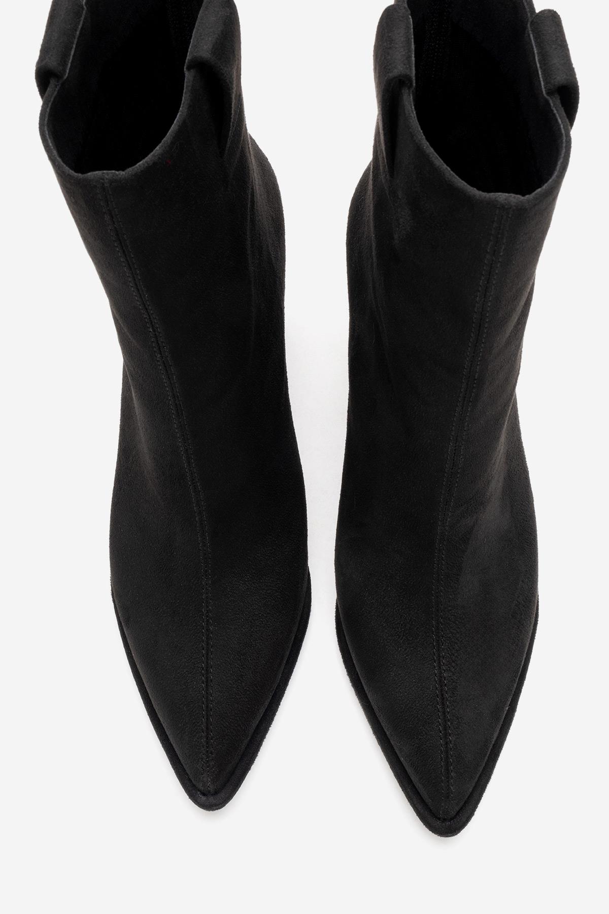 Aja - Botas altas convertibles de tacón en bloque de ante negro (Mujer)
