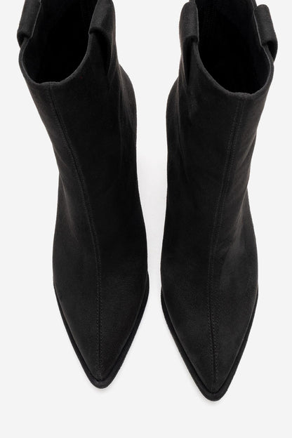 Aja - Botas altas convertibles de tacón en bloque de ante negro (Mujer)