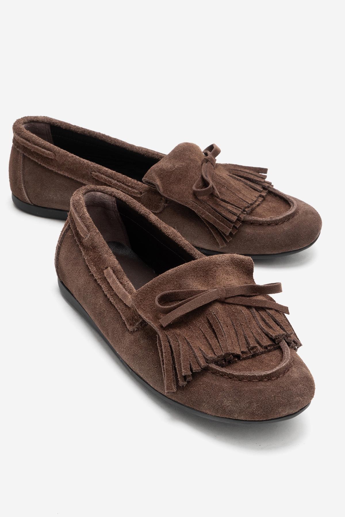 Axeli - Mocasín de borlas de ante color camel (Mujer)