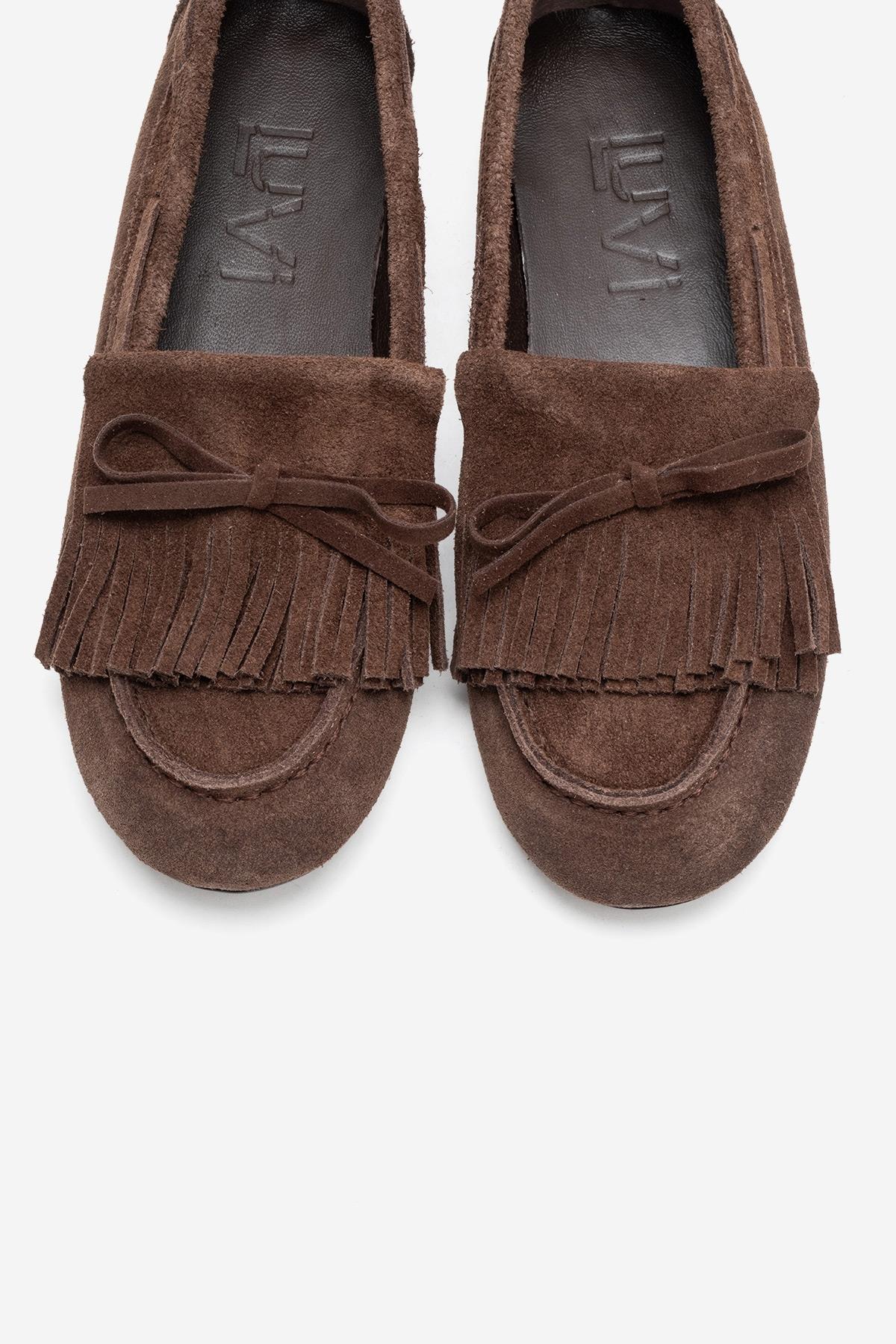 Axeli - Mocasín de borlas de ante color camel (Mujer)
