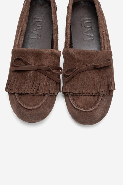 Axeli - Mocasín de borlas de ante color camel (Mujer)