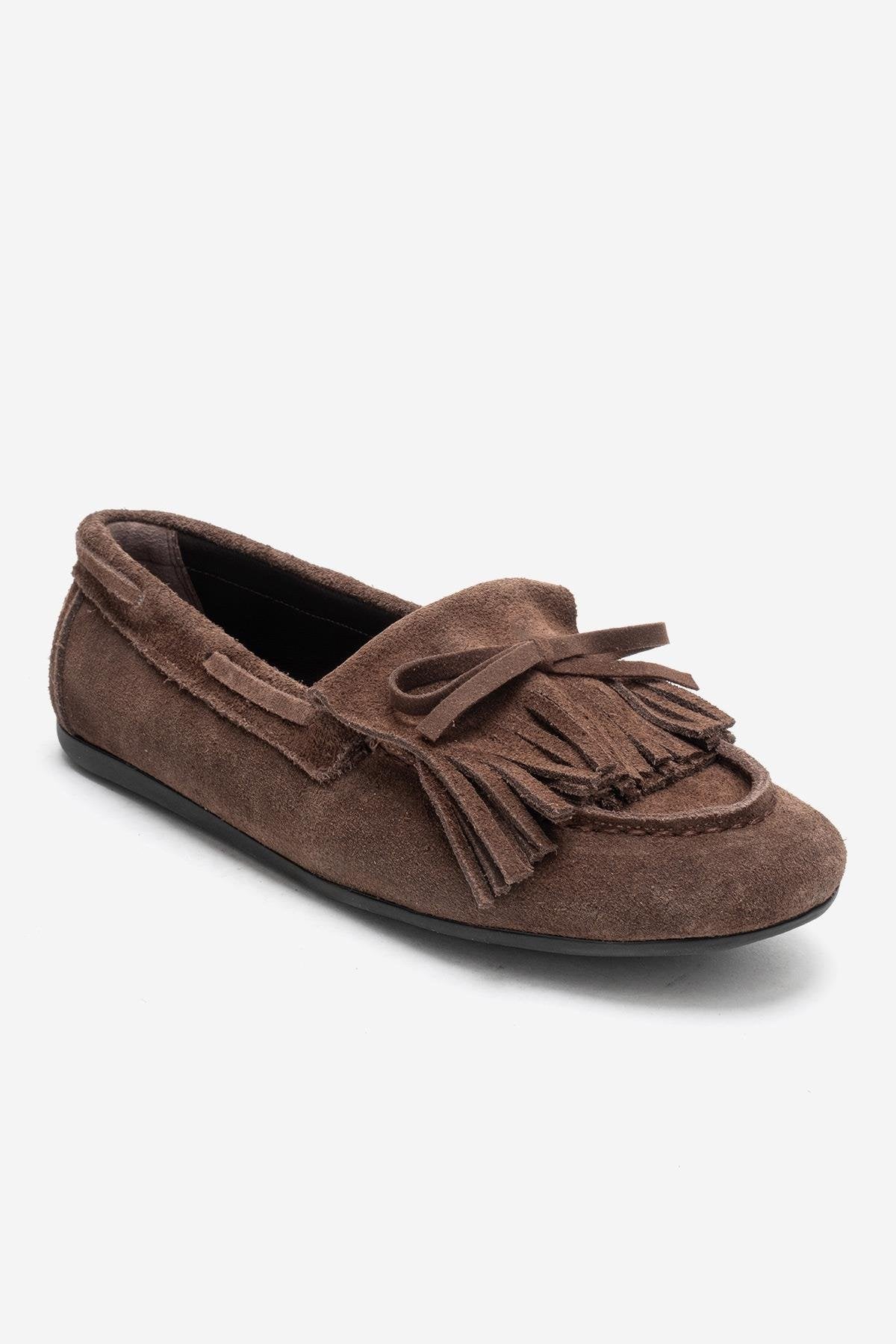 Axeli - Mocasín de borlas de ante color camel (Mujer)