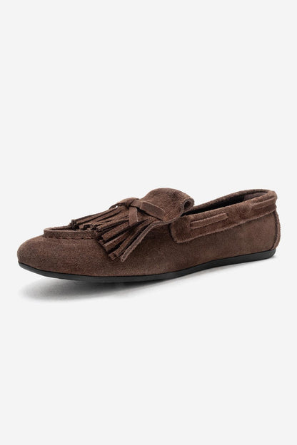Axeli - Mocasín de borlas de ante color camel (Mujer)