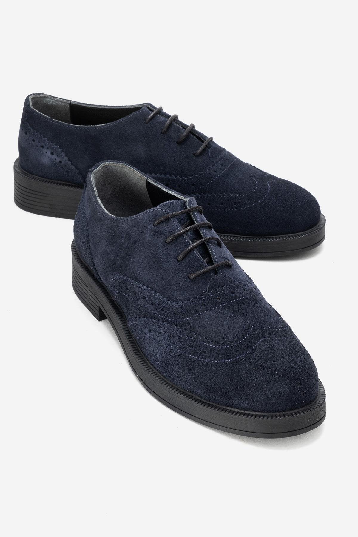 Avra - Zapatos Oxford de Ante Azul Marino (Mujer)