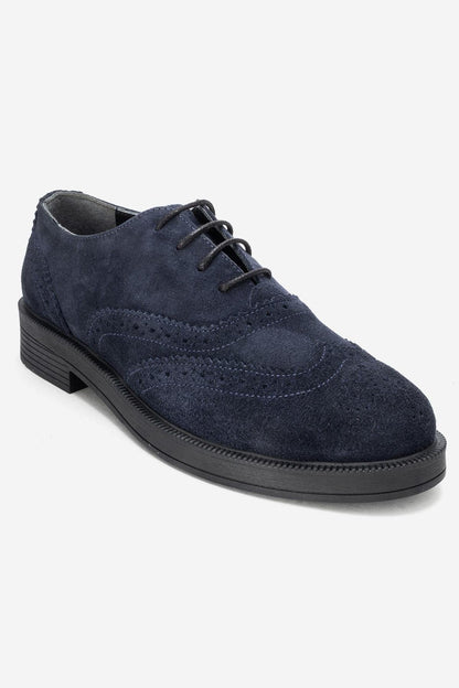 Avra - Zapatos Oxford de Ante Azul Marino (Mujer)