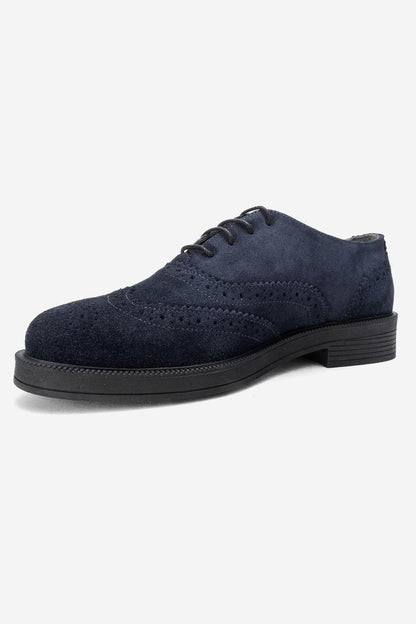Avra - Zapatos Oxford de Ante Azul Marino (Mujer)