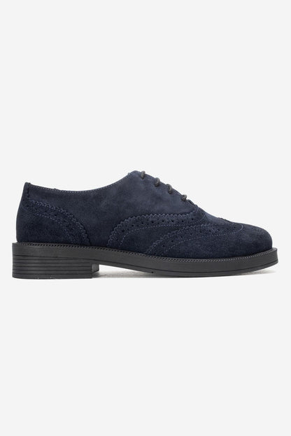 Avra - Zapatos Oxford de Ante Azul Marino (Mujer)