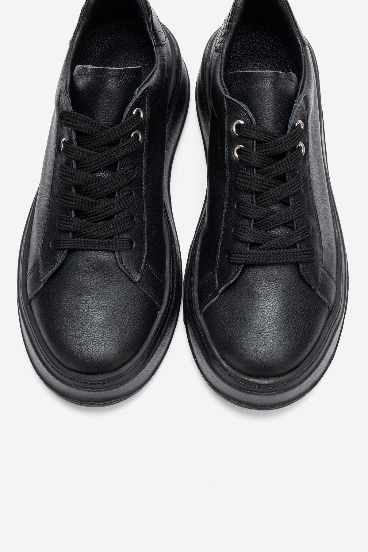 GUENO - Zapatillas de cuero genuino negras (Mujer)