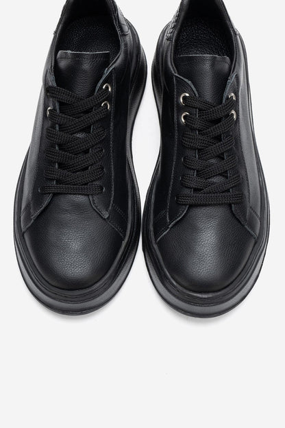 GUENO - Zapatillas de cuero genuino negras (Mujer)
