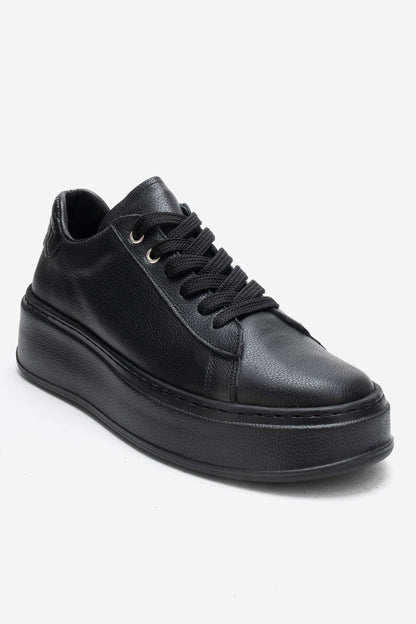 GUENO - Zapatillas de cuero genuino negras (Mujer)