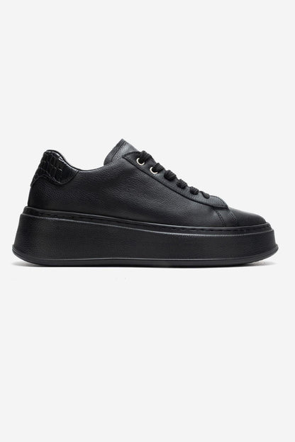 GUENO - Zapatillas de cuero genuino negras (Mujer)