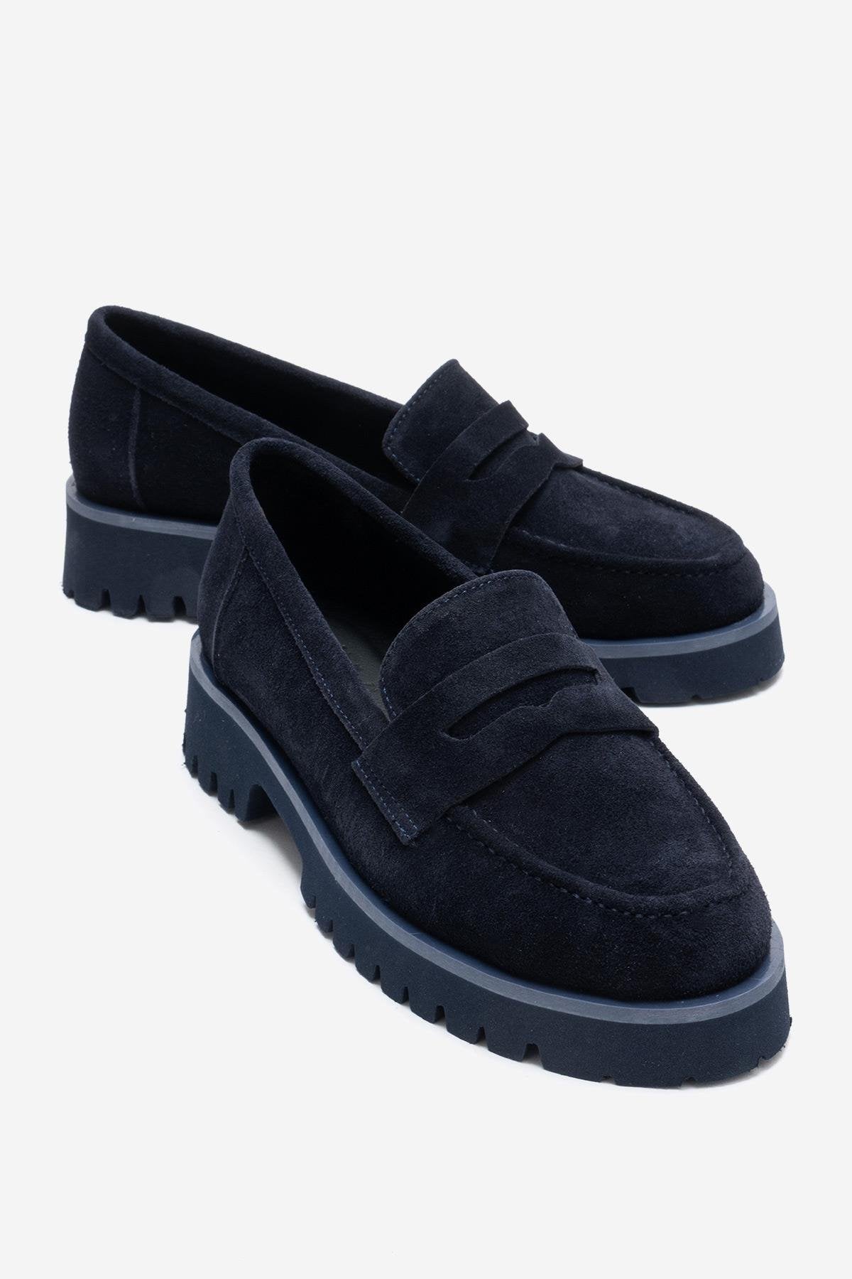 Vionel - Mocasín de ante azul oscuro (mujer)
