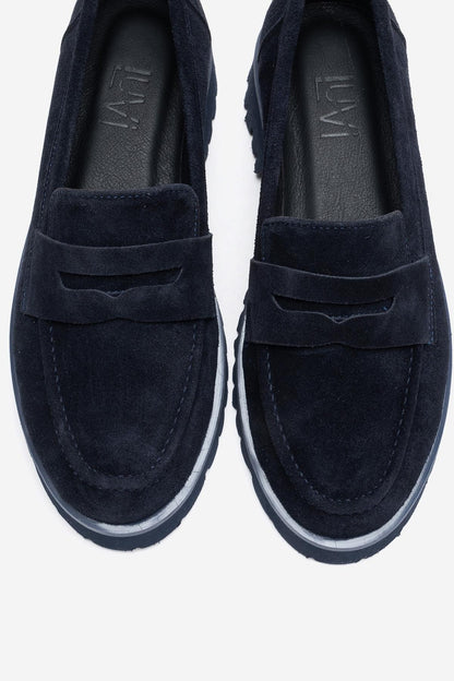 Vionel - Mocasín de ante azul oscuro (mujer)