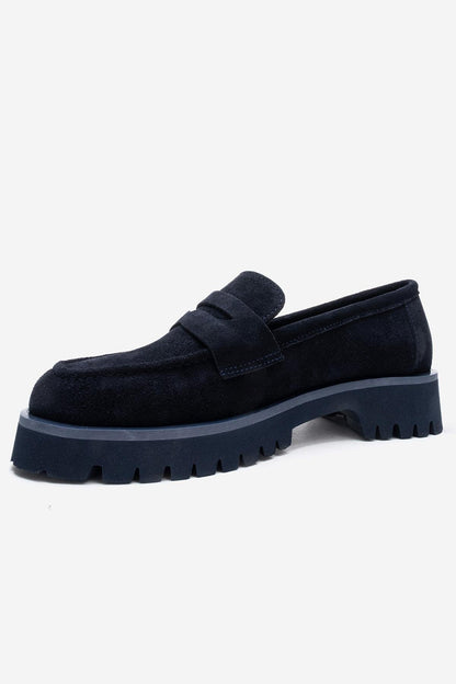Vionel - Mocasín de ante azul oscuro (mujer)