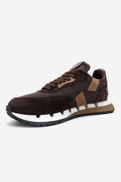 Vian - Zapatillas de plataforma de cuero marrón (mujer)