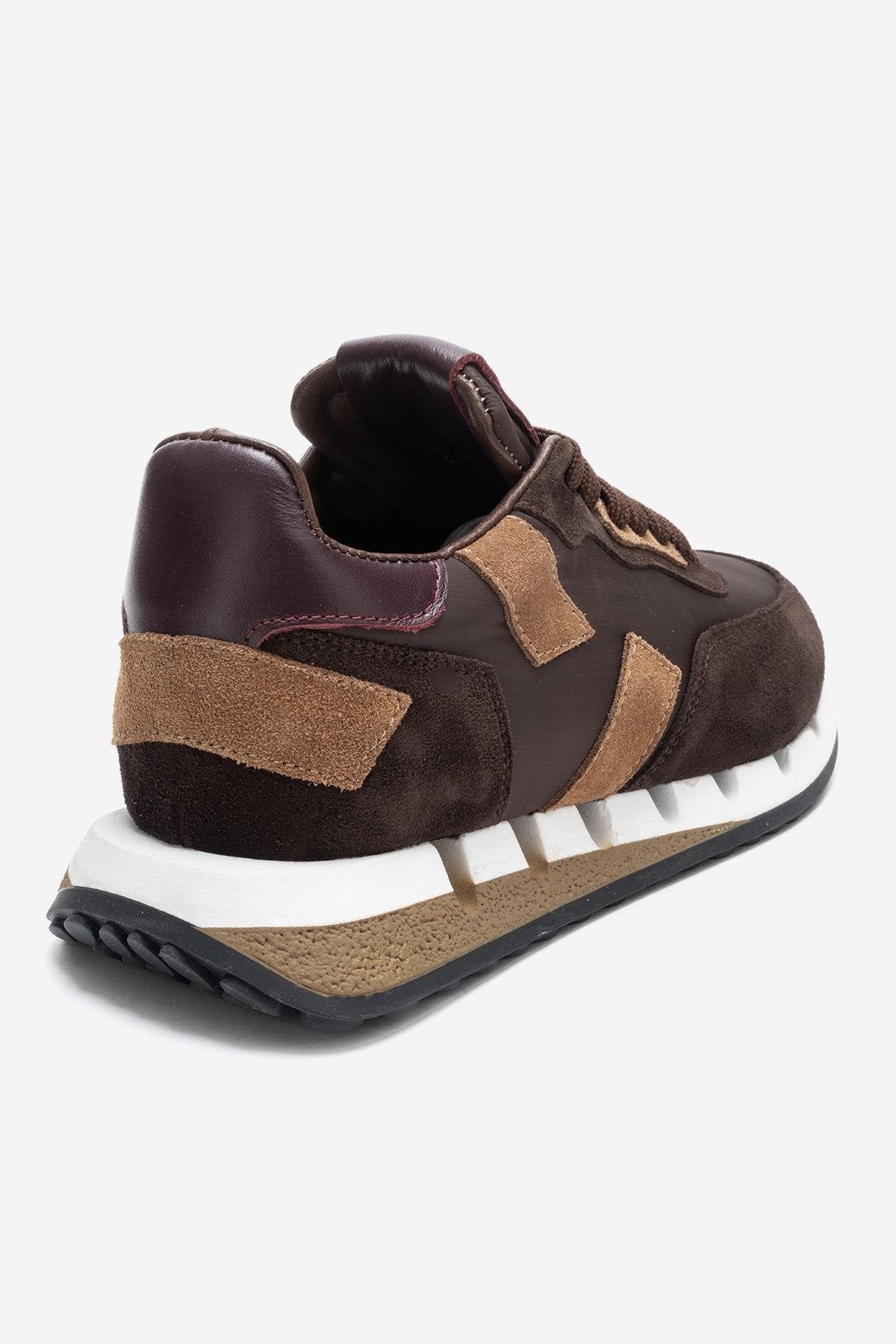 Vian - Zapatillas de plataforma de cuero marrón (mujer)