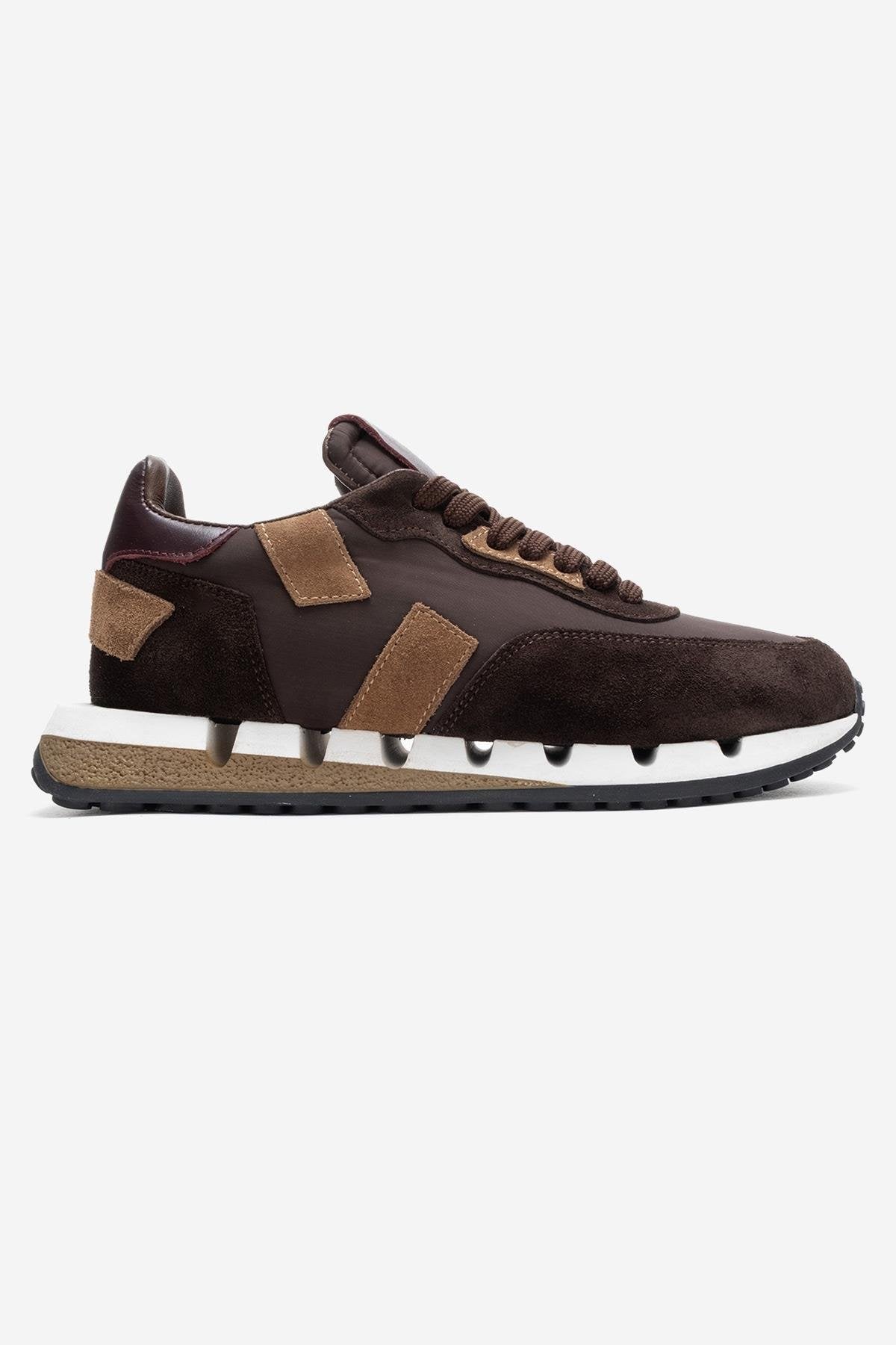 Vian - Zapatillas de plataforma de cuero marrón (mujer)
