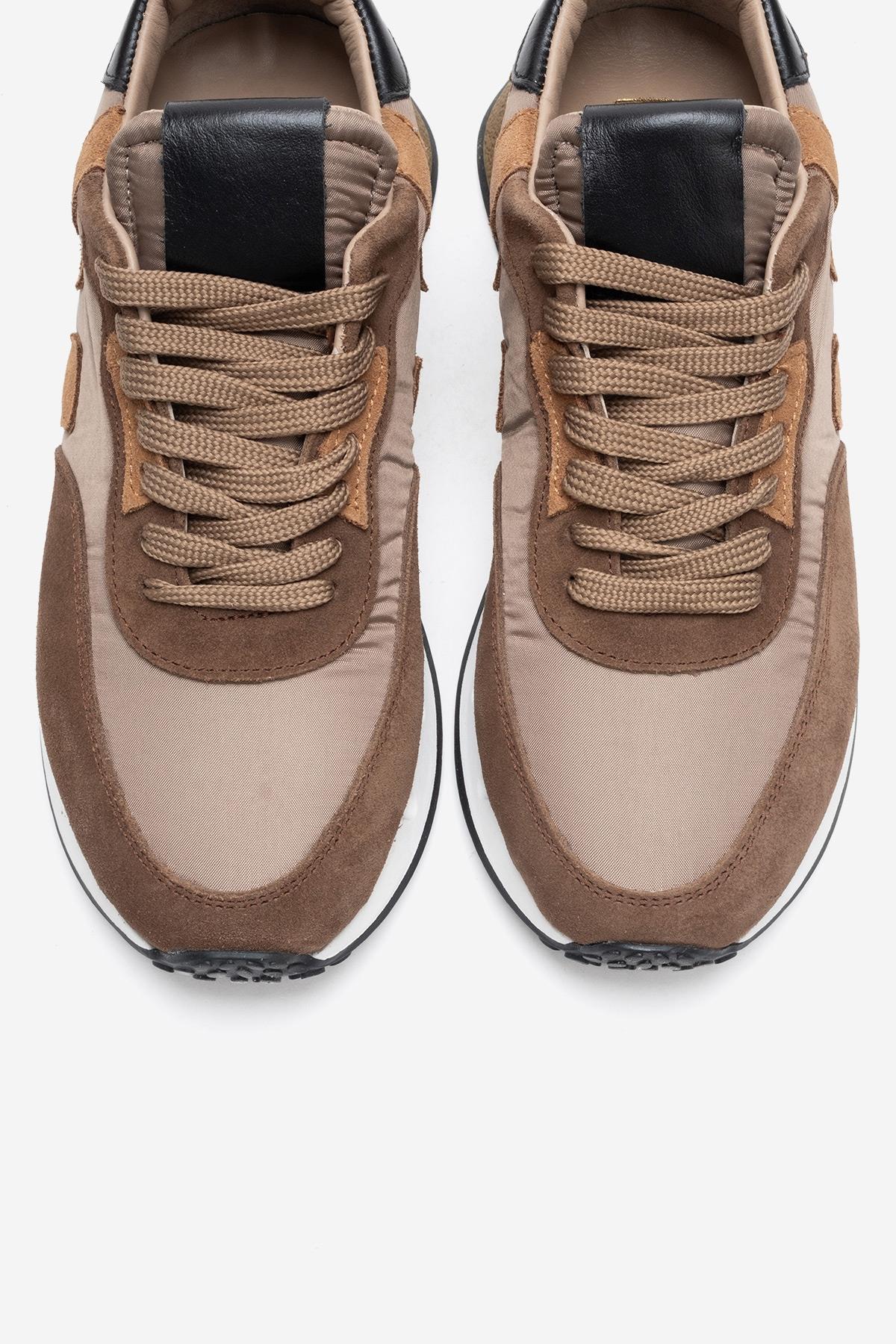 Vian - Zapatillas con Plataforma de Cuero Beige (Mujer)