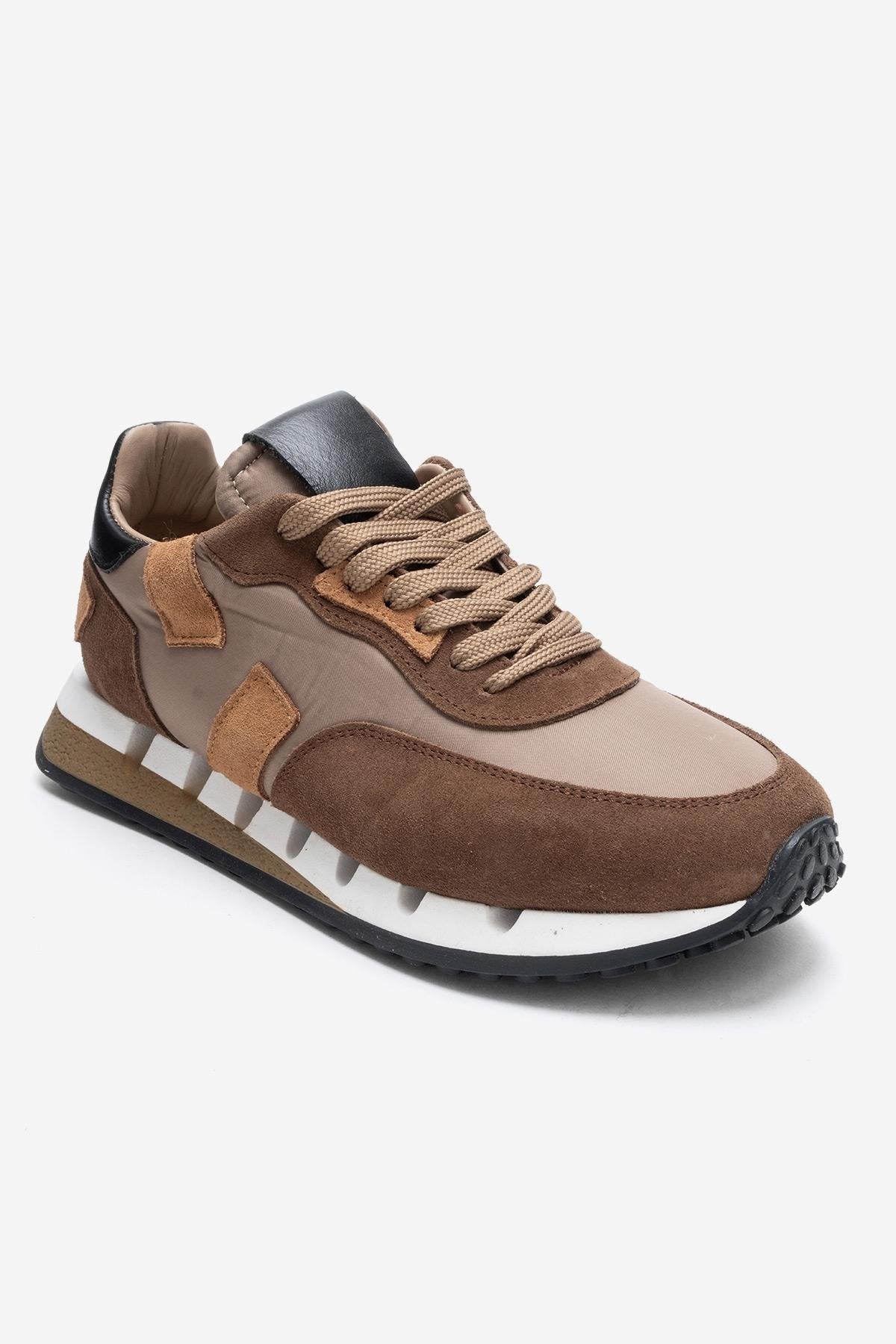 Vian - Zapatillas con Plataforma de Cuero Beige (Mujer)