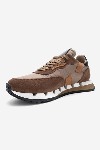 Vian - Zapatillas con Plataforma de Cuero Beige (Mujer)
