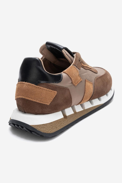 Vian - Zapatillas con Plataforma de Cuero Beige (Mujer)