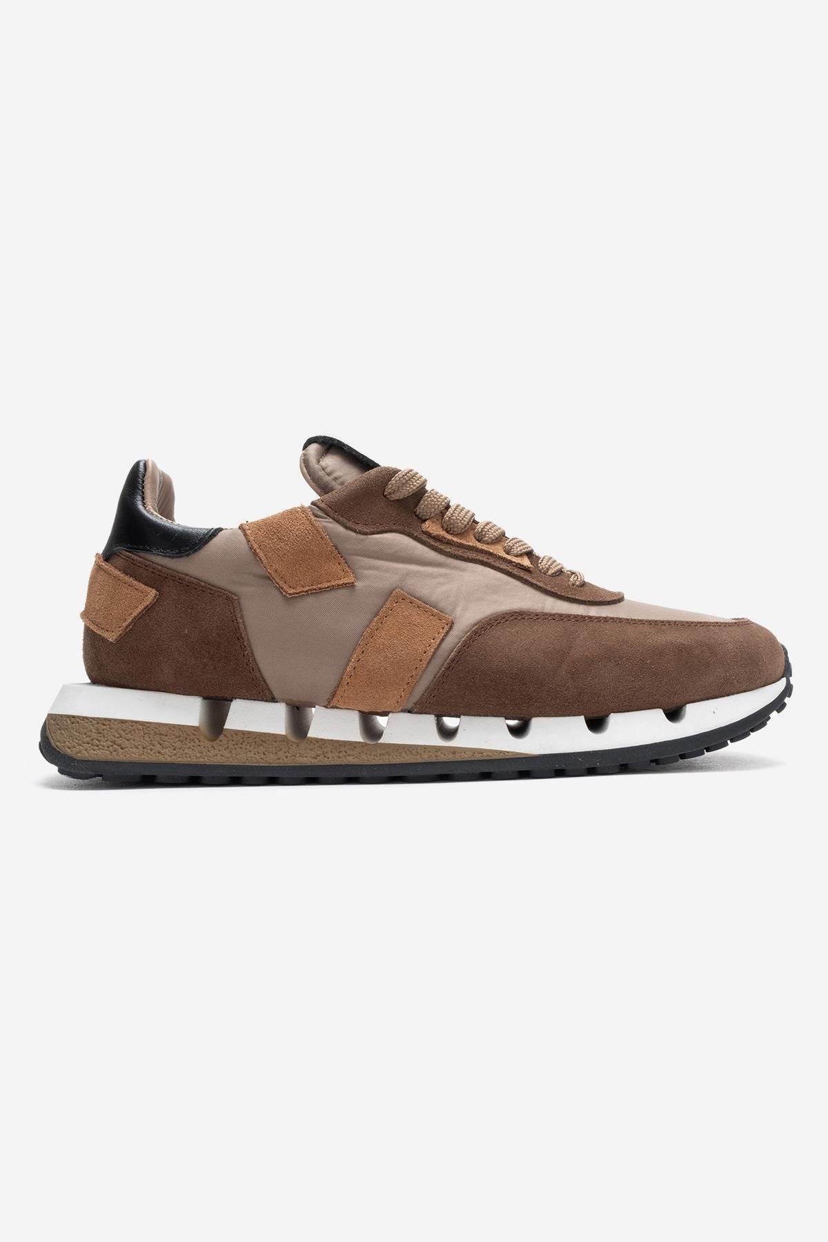 Vian - Zapatillas con Plataforma de Cuero Beige (Mujer)