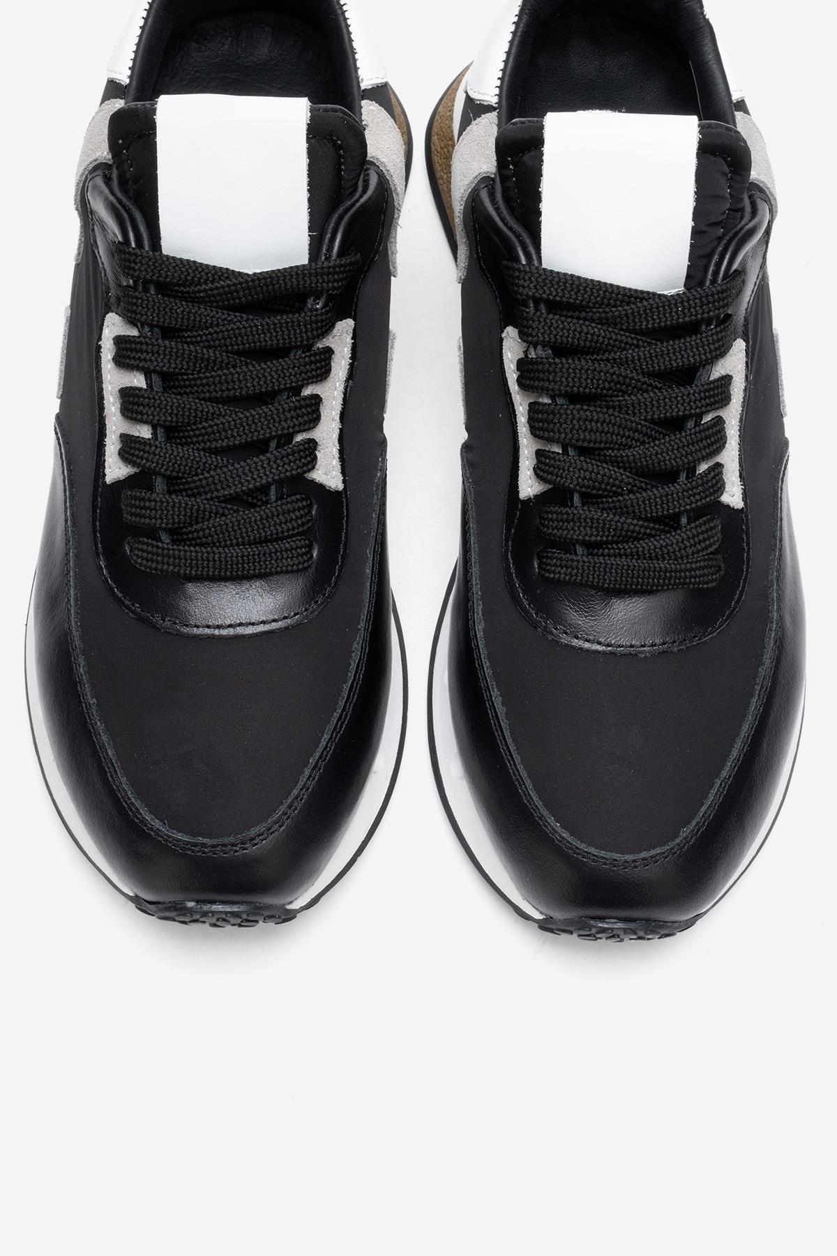 Vian - Zapatilla de Plataforma de Cuero Negro (Mujer)