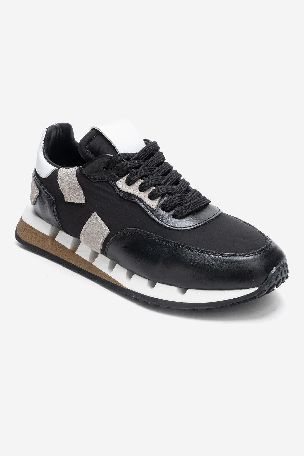 Vian - Zapatilla de Plataforma de Cuero Negro (Mujer)