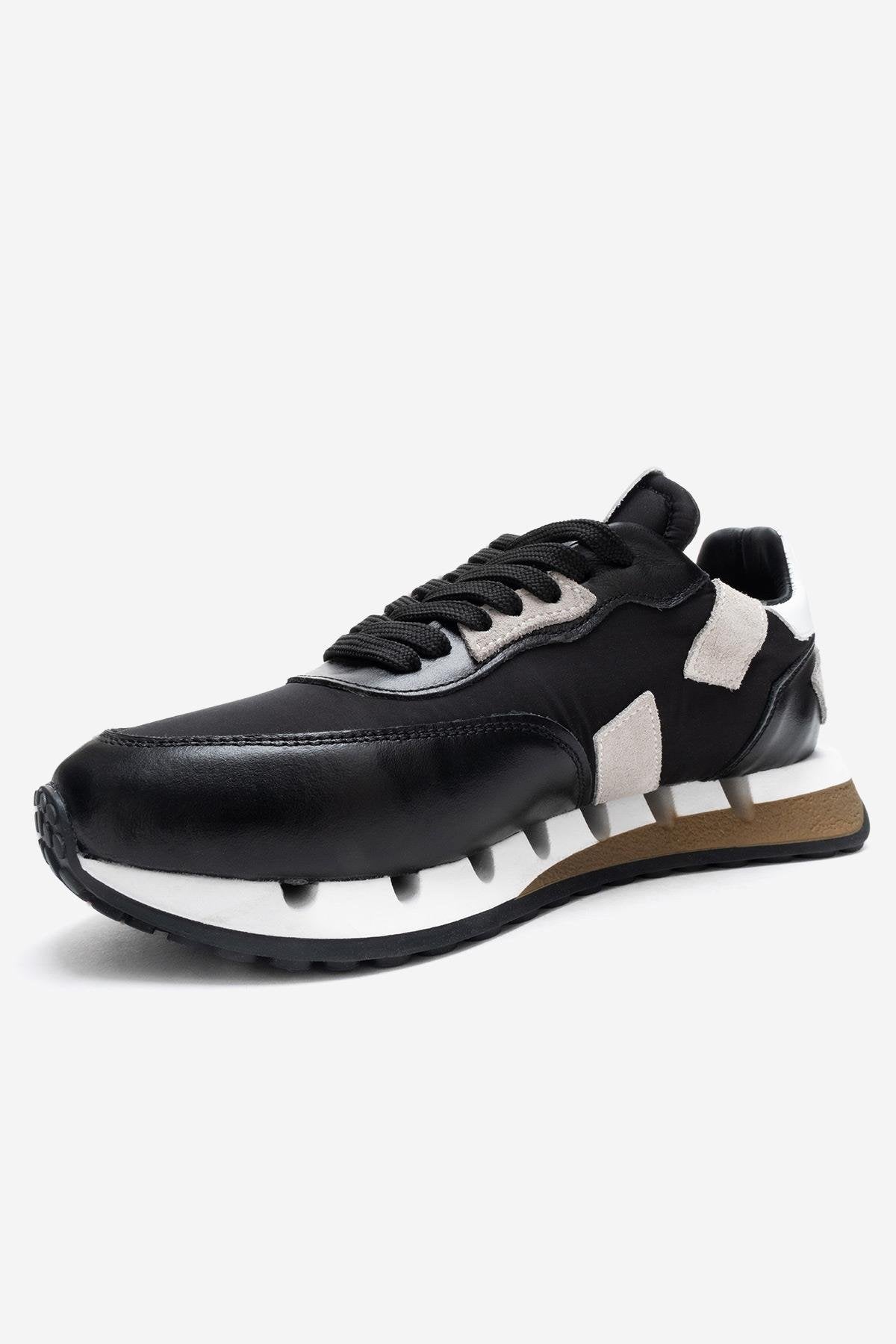 Vian - Zapatilla de Plataforma de Cuero Negro (Mujer)