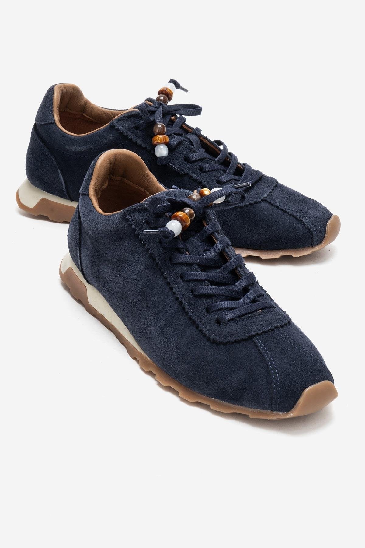 Brea - Zapatillas deportivas de ante adornadas en color azul marino (Mujer)