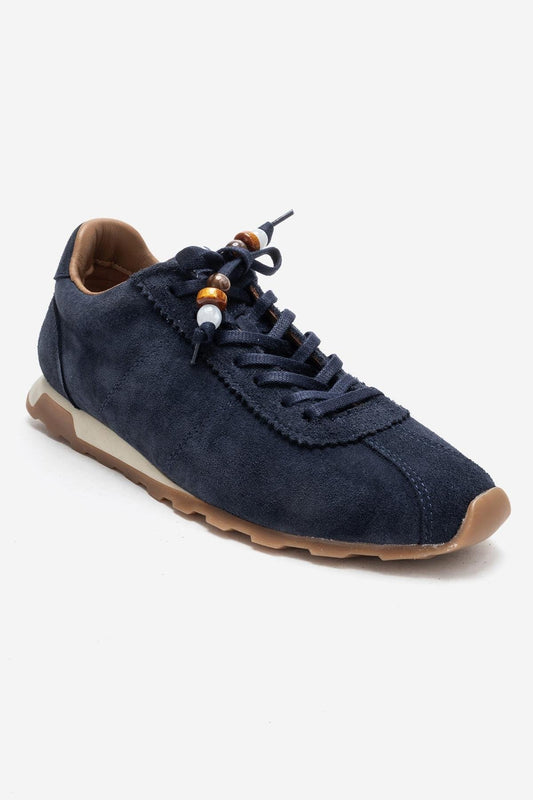 Brea - Zapatillas deportivas de ante adornadas en color azul marino (Mujer)