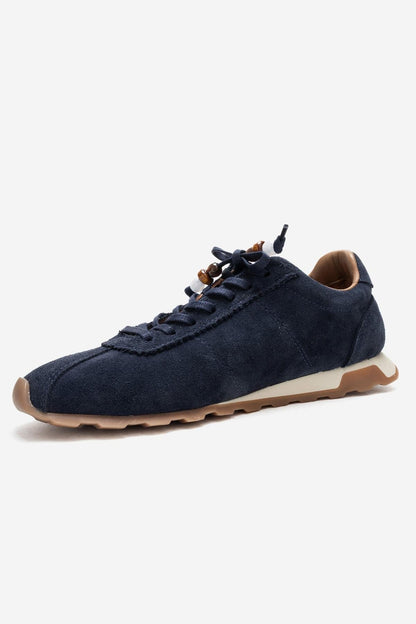 Brea - Zapatillas deportivas de ante adornadas en color azul marino (Mujer)