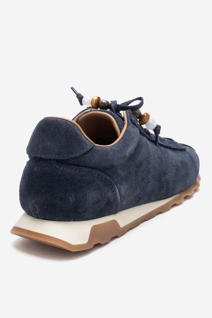 Brea - Zapatillas deportivas de ante adornadas en color azul marino (Mujer)