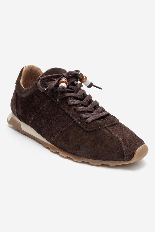 Brea - Zapatillas de ante marrón adornadas (Mujer)