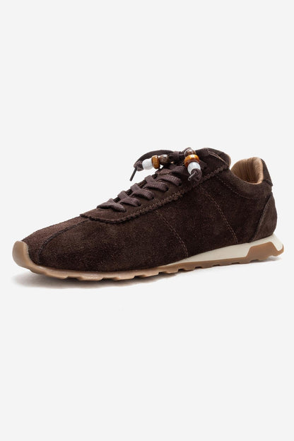 Brea - Zapatillas de ante marrón adornadas (Mujer)