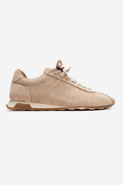 Brea - Zapatillas deportivas adornadas de ante beige (Mujer)