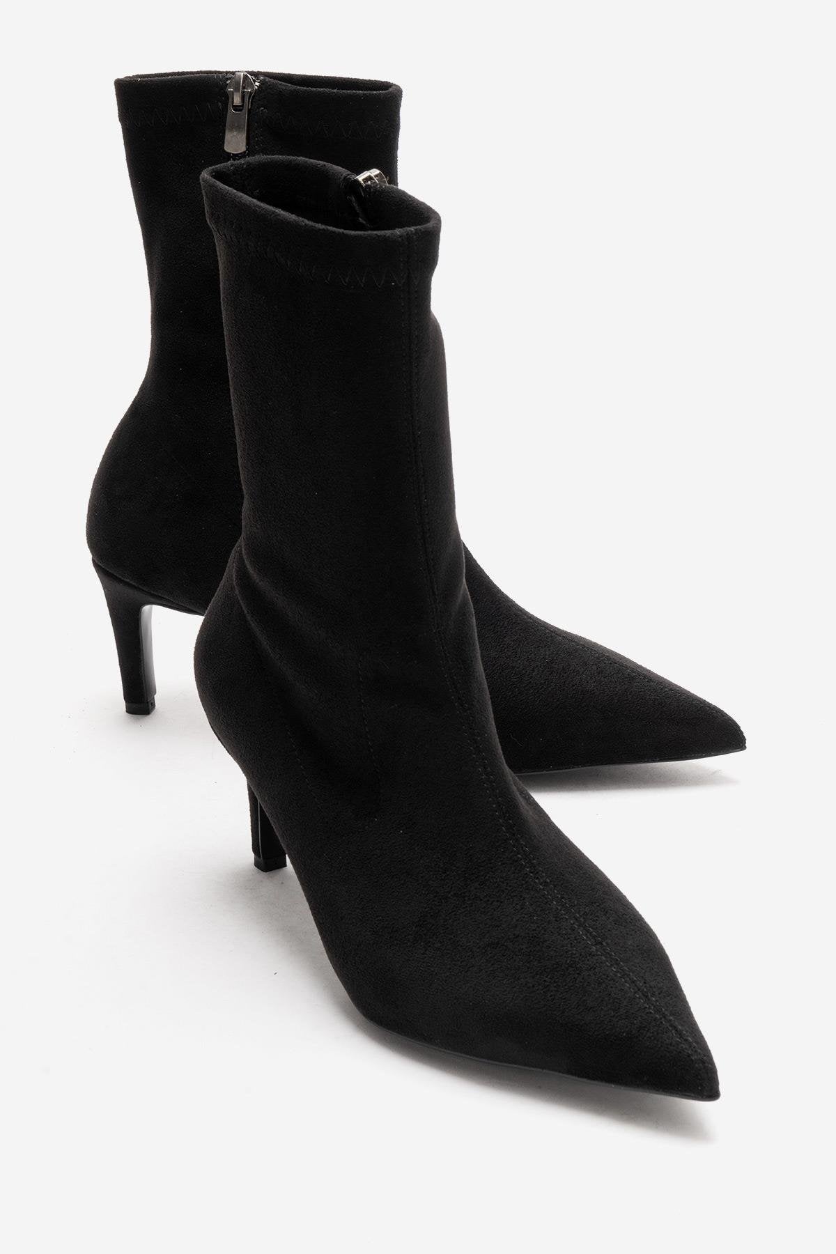 ROSSANO - Bota de tacón de aguja de gamuza negra (Mujer)