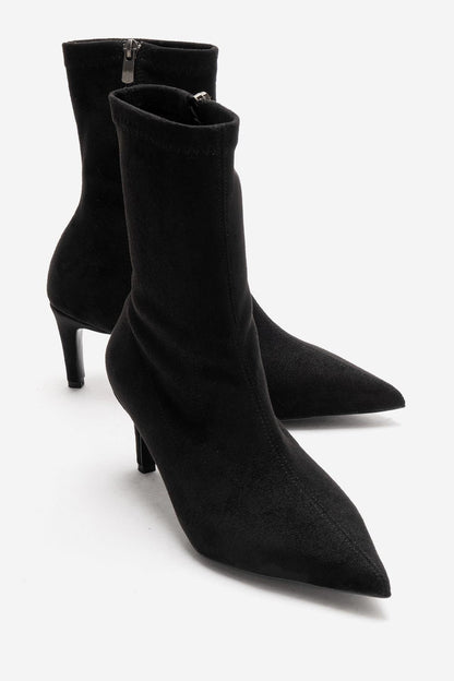 ROSSANO - Bota de tacón de aguja de gamuza negra (Mujer)