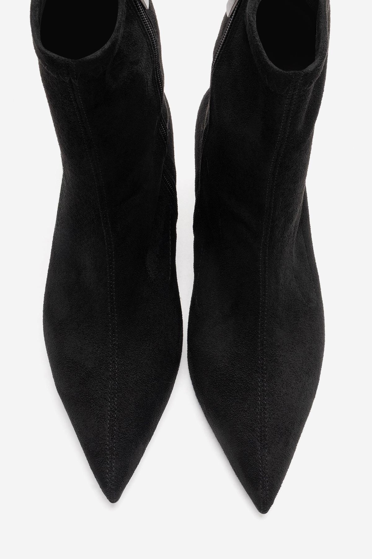 ROSSANO - Bota de tacón de aguja de gamuza negra (Mujer)