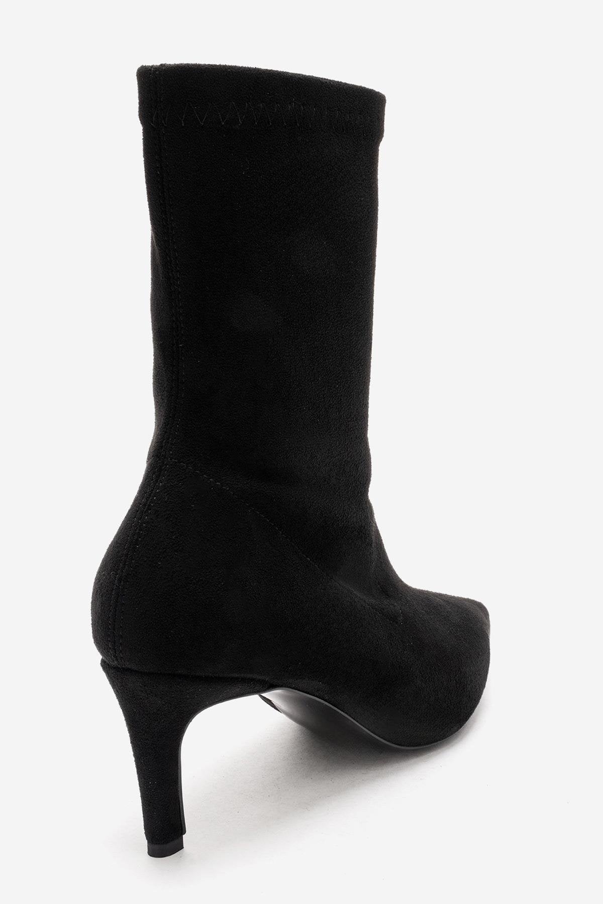 ROSSANO - Bota de tacón de aguja de gamuza negra (Mujer)