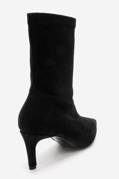 ROSSANO - Bota de tacón de aguja de gamuza negra (Mujer)