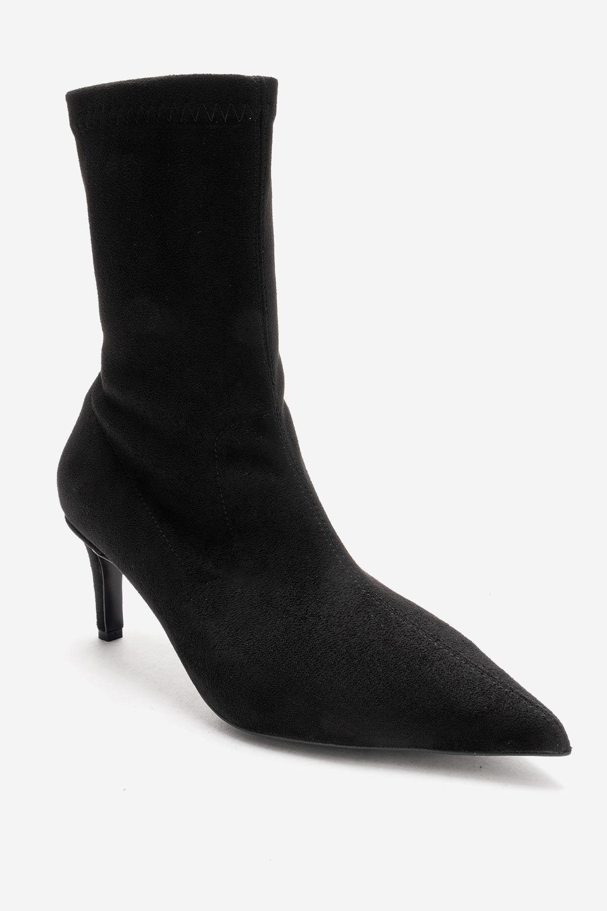 ROSSANO - Bota de tacón de aguja de gamuza negra (Mujer)