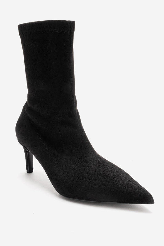 ROSSANO - Bota de tacón de aguja de gamuza negra (Mujer)