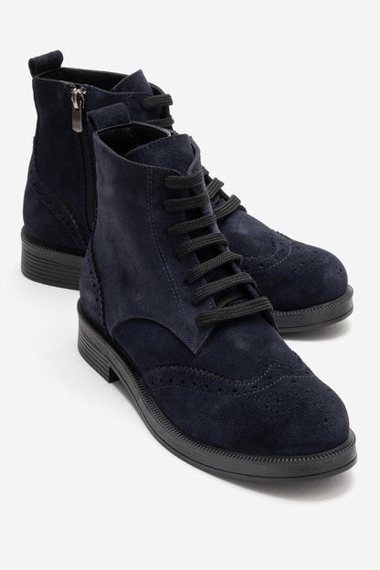Nelvy - Bota de Ante Azul Marino (Mujer)