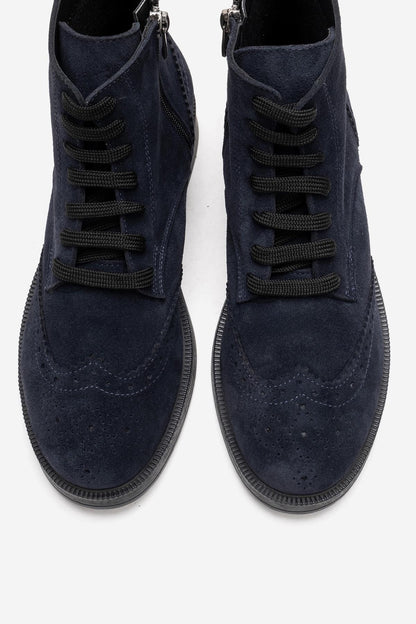 Nelvy - Bota de Ante Azul Marino (Mujer)